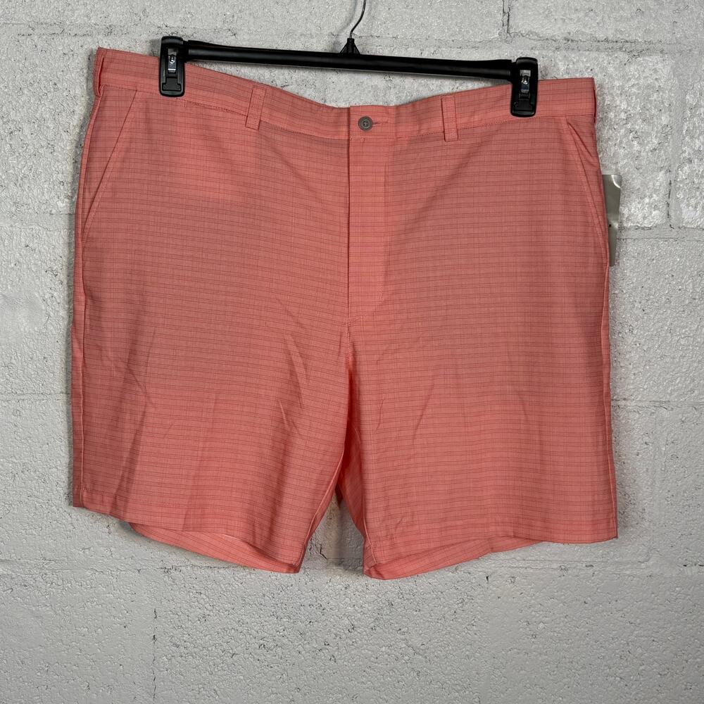 Pga Tour Men's Striped 8" Golf Shorts - Shell Pink 42 $68